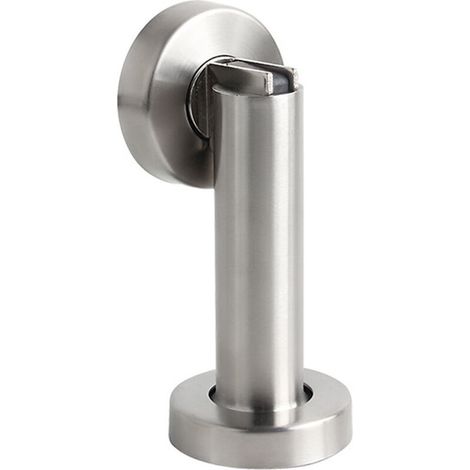 Sabir Magnetischer Türstopper In Edelstahloptik – Türstopper Mit Boden- Und Wandbefestigungsmaterial – Magnetischer Türblock