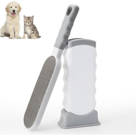 Sabir Tierhaarentferner-bürste Für Hunde & Katzen – Wiederverwendbare Zauberbürste – Magische Tierhaarentferner-bürste Für Hunde & Katzen (sofa, Kleidung, Auto, Bett) Grau 10,25