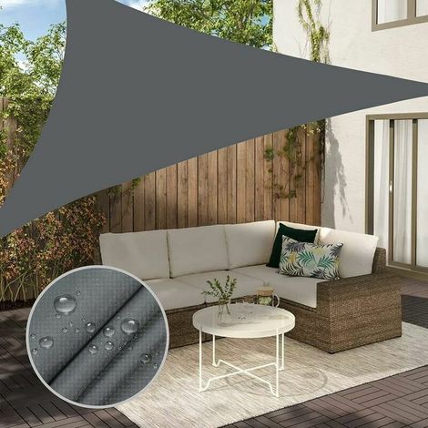 Wasserdichtes, Dreieckiges Sonnensegel Für Terrasse, Hof, Veranda, Pergola, Sonnenschutz Im Außenbereich, 98 % Uv-schutz, Graue Farbe