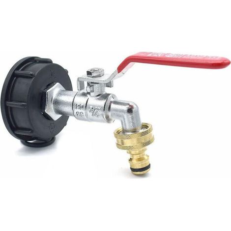 Sabir Verchromter Messing-wasserhahnanschluss Mit Schnellanschluss – 3/4"-tonnenfass-zubehör, Ibc-tonnenfass-anschluss, Messing-wasserdüse Für Tonnenfass, Saughahnanschluss