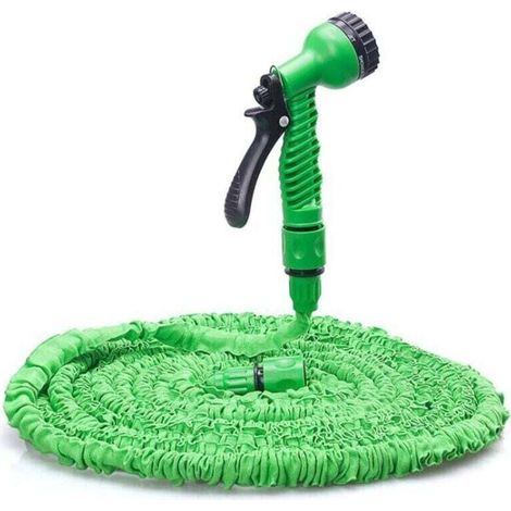 Sabir 7,6 M (25 Fuß) Dehnbarer Gartenschlauch – Flexibler Und Leichter Wasserschlauch, 7-funktions-sprühdüse, Dreilagiger Latexkern, Besonders Strapazierfähiges Gewebe, Leicht Zu Verstauen