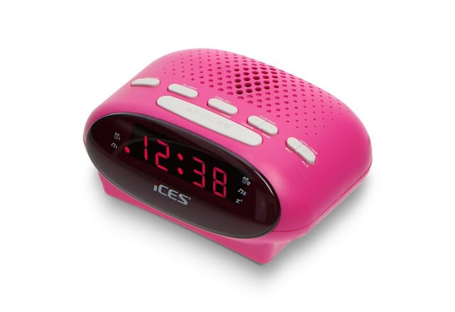 Lenco Radiowecker ICR-210 Pink modernes Uhrenradio mit LED Display & Batterie, erhältlich in 4 Farben