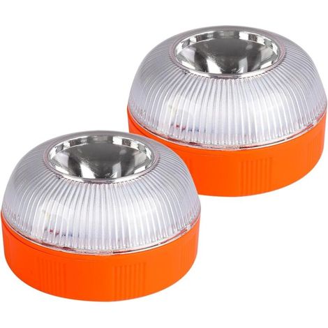 Sabir 2 Stück V16 Blitzleuchte, V16 Rundumleuchte Mit Magnetfuß, Led-fahrzeugwarnleuchten, Zwei Modi: Blinken/standby, Für Beleuchtung, Autos, Motorräder, Pannenhilfe (batteriebetrieben)