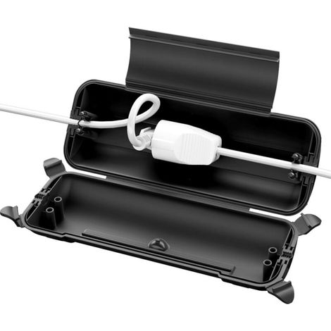 Sabir Ip44 Wasserdichte Elektroinstallationsbox, Schutzgehäuse Für Den Außenbereich Für Verlängerungskabel, Kabel, Weihnachtsdekoration, Lichterketten, Elektrowerkzeuge, 29 Cm X 11 Cm X 7,5 Cm, Schwar