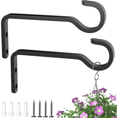 Sabir Set Mit 2 Wandhaken (15 Cm) Zum Aufhängen Von Blumen, Als Hängepflanzenstütze, Für Pflanzen Im Außenbereich, Wandhaken Für Pflanzen, Laternenhaken