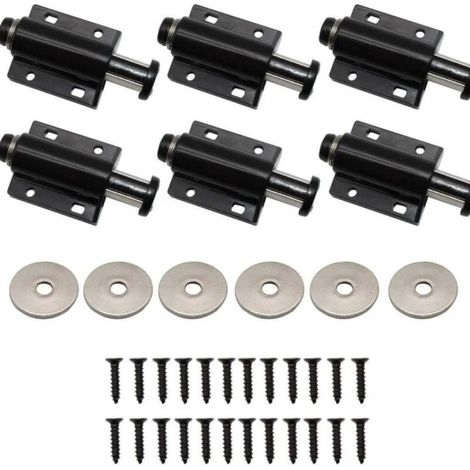 Sabir 6 Stück Magnetverschlüsse, Druckverschluss, Magnetischer Türdämpfer, Druckmagnet, Druckverschluss, Für Schrankschubladen (schwarz)