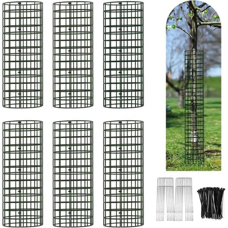 Sabir 6-teiliges Baumstammschutzgitter-set Aus Stahl, Inklusive 12 Heringen Und 50 Befestigungselementen – Garten Und Terrasse