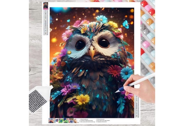 GOLDEN Kreativset GOLDEN Diamond Painting zubehör bilder Weihnachten ( Bunte Eule)