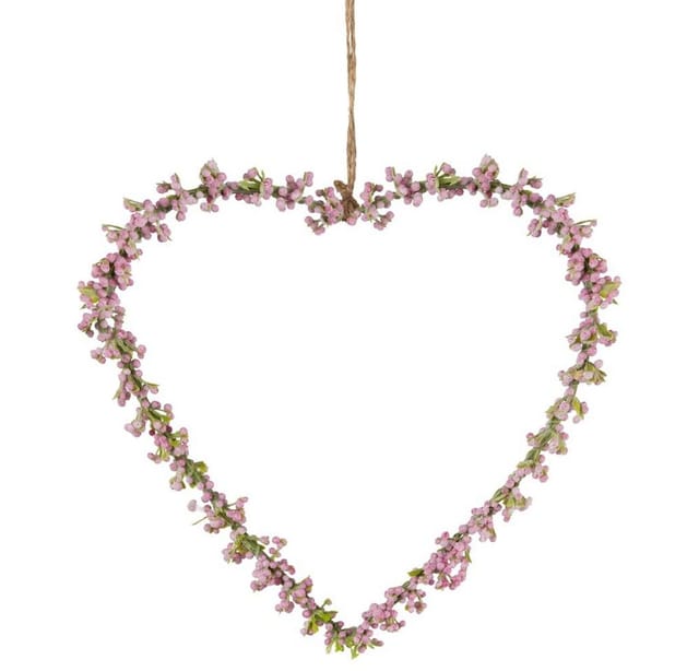 matches21 HOME & HOBBY Dekokranz Blumenherz Schleierkraut Herz Dekokranz rosa Ø 17 cm