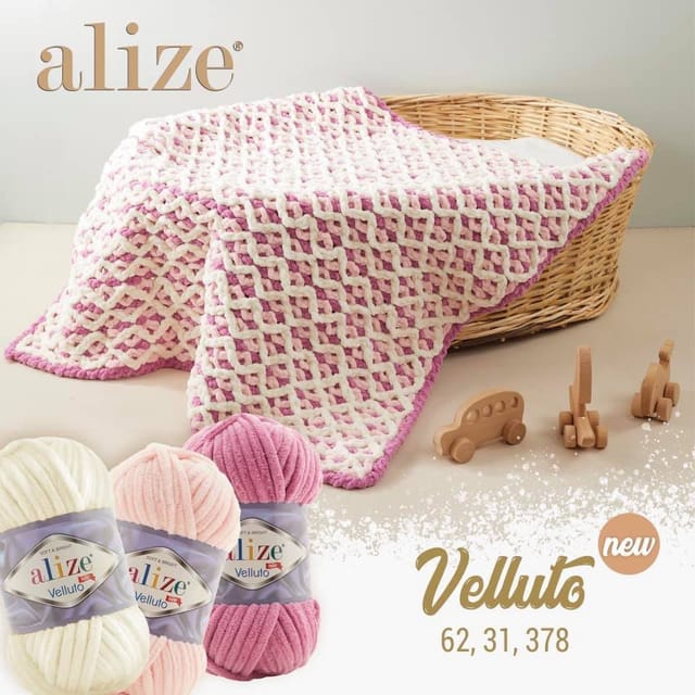 Alize 5 x ALIZE Velluto Häkelwolle, 68 m, Chenillegarn,Kuschelweich für Babydecken, Amigurumi,Samtwolle