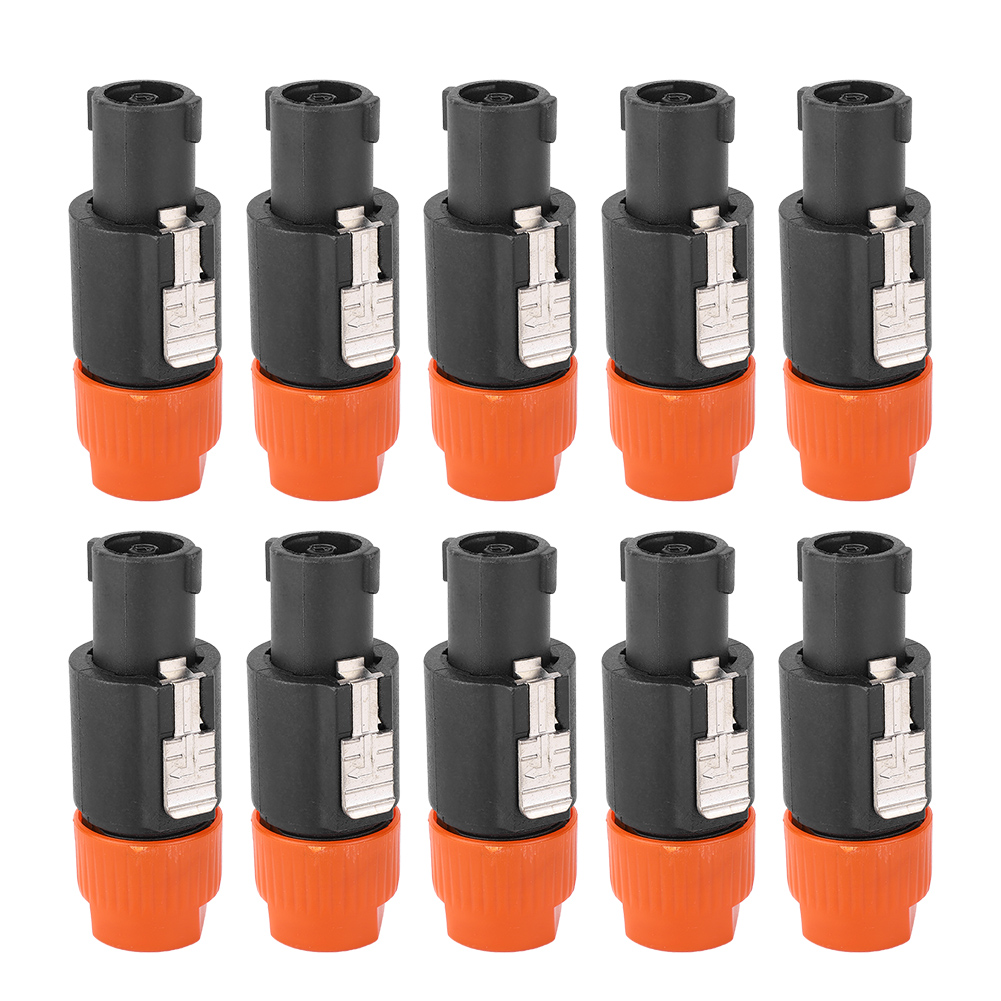 10 Stück Nl4fc Wasserdichter 4-pin Speakon-audioanschluss Für Lautsprecher (orange)