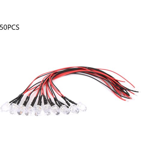 50 Stück 12v 8mm Farbige Led-perlen Mit 20cm 26awg Kabel Für Industrielle Anwendungen, Farbiger Blitz