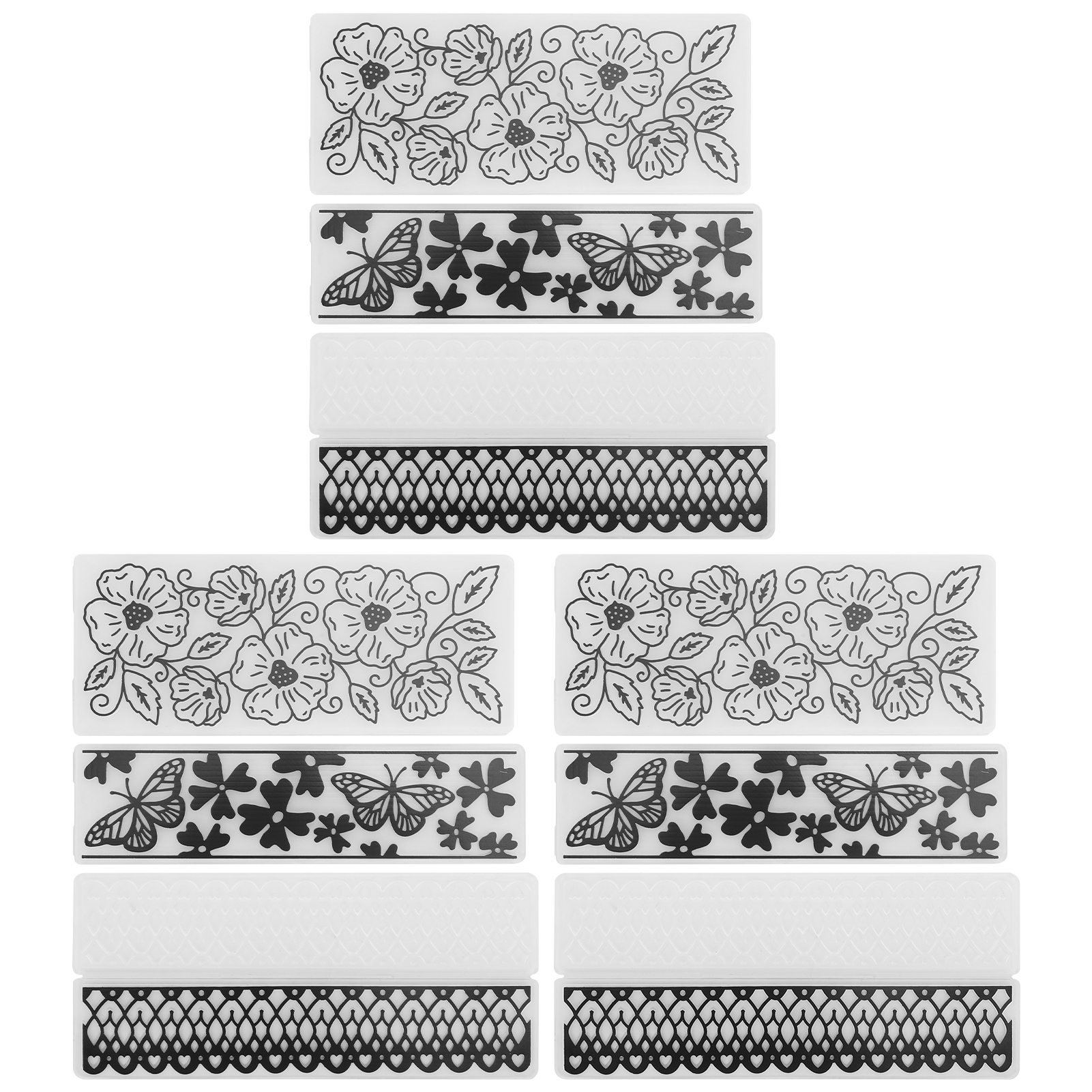 Rechteckige Prägefolder Aus Kunststoff Mit Blumenmuster Für Diy-kartenherstellung Und Handgefertigte Accessoires