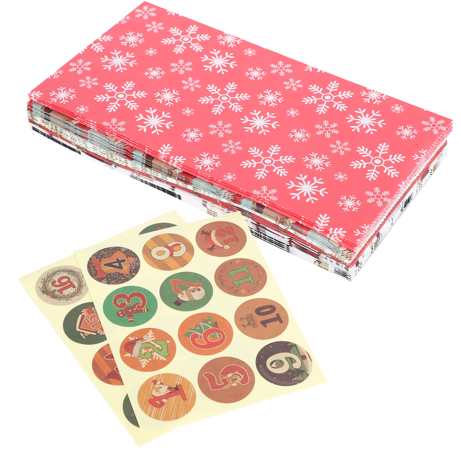 24 Wiederverwendbare Weihnachtsgeschenktüten Mit Aufklebern Für Plätzchen Und Bastelbedarf
