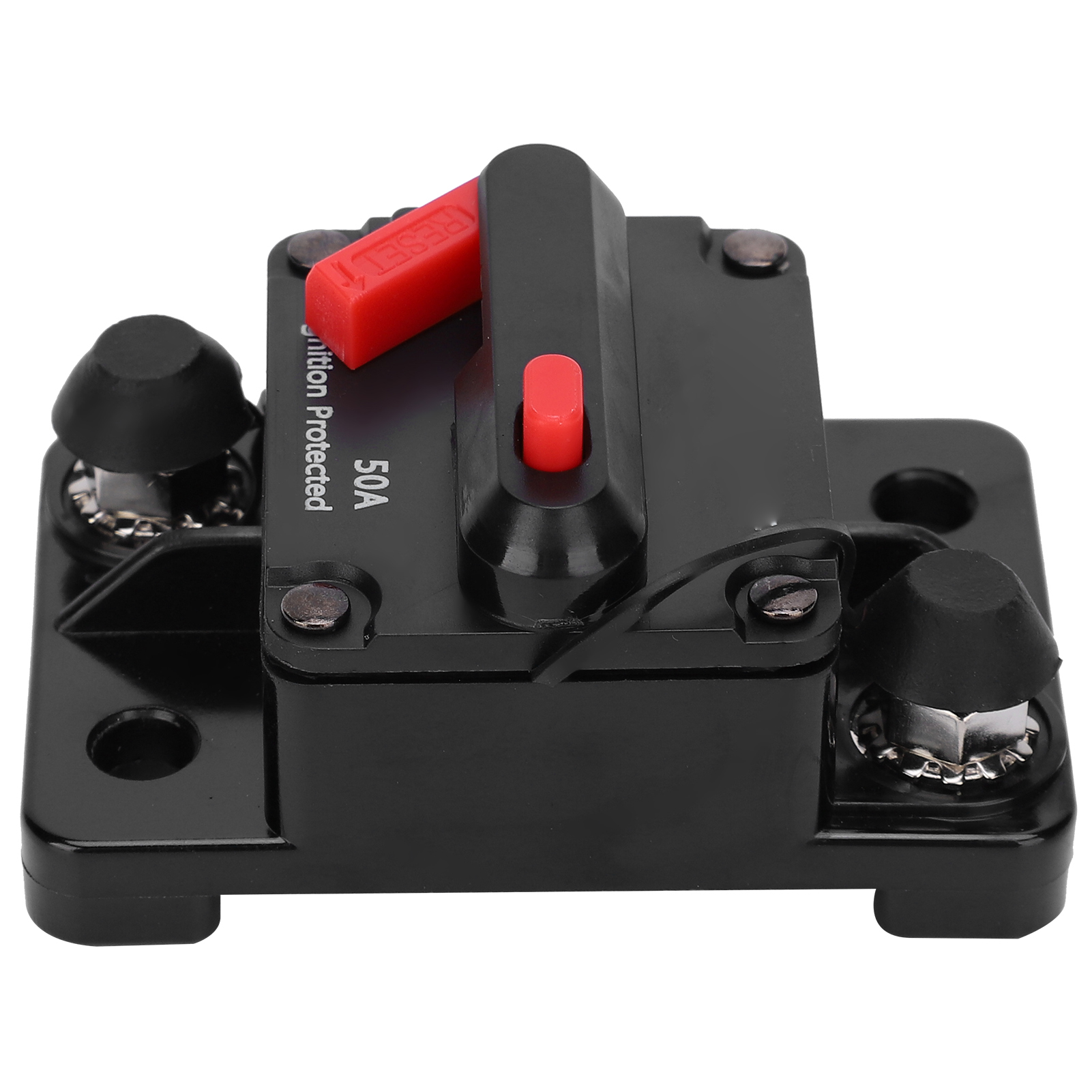 Wasserdichter, Selbstzurückstellender Sicherungshalter Aus Kupfer, 12–42 V Dc, 50 A, Roter Schalter