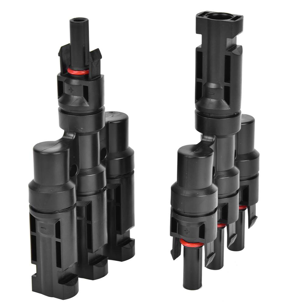 2-teiliger 4-wege-solarkabeladapter, T-verbinder Für Solarmodule, 1-zu-3-wege-umwandlung