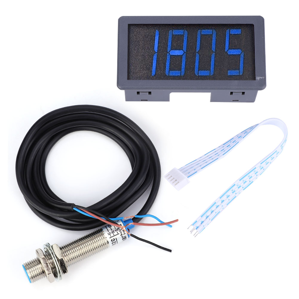 4-stelliger Blauer Led-drehzahlmesser Für Drehzahl Und Geschwindigkeit Mit Npn-hall-effekt-sensor