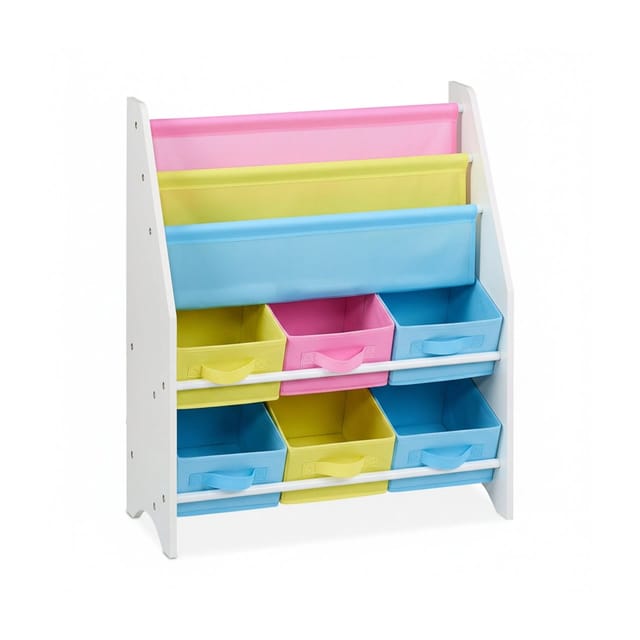 relaxdays Standregal Kinderregal mit Boxen