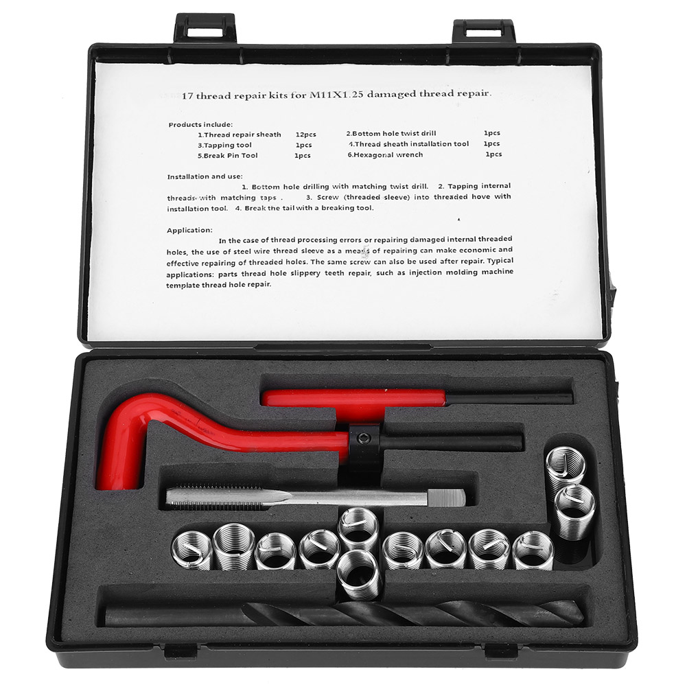 Satz Mit 17 M11x1,25 Gewindeeinsätzen Zur Reparatur Von Innengewinden, Sortiment An Zubehör