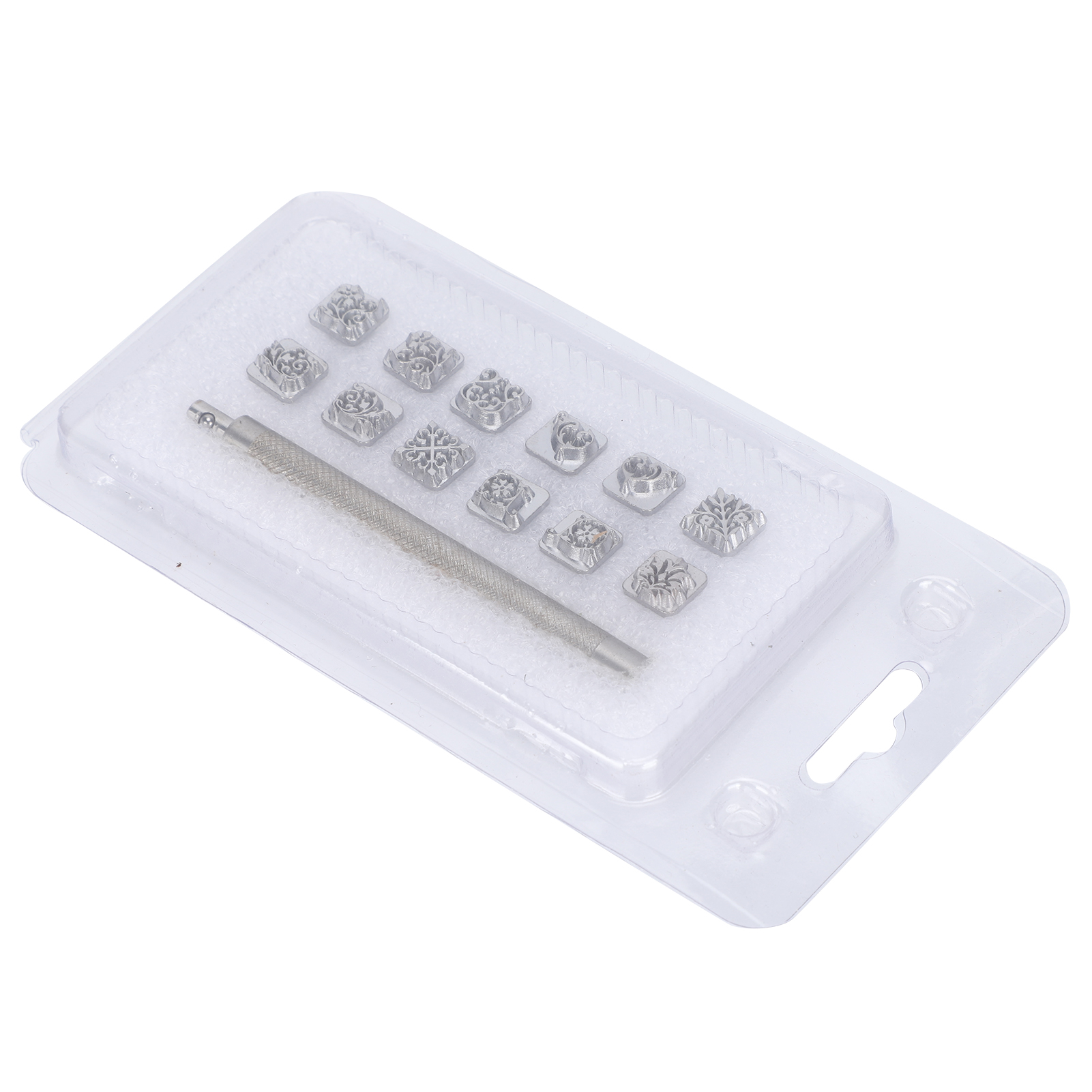 12-teiliges Lederlochwerkzeug-set, Legierter Stahl, Diy, 12 Blumenmotive Aus Der Tang-dynastie Mit 1 Griff