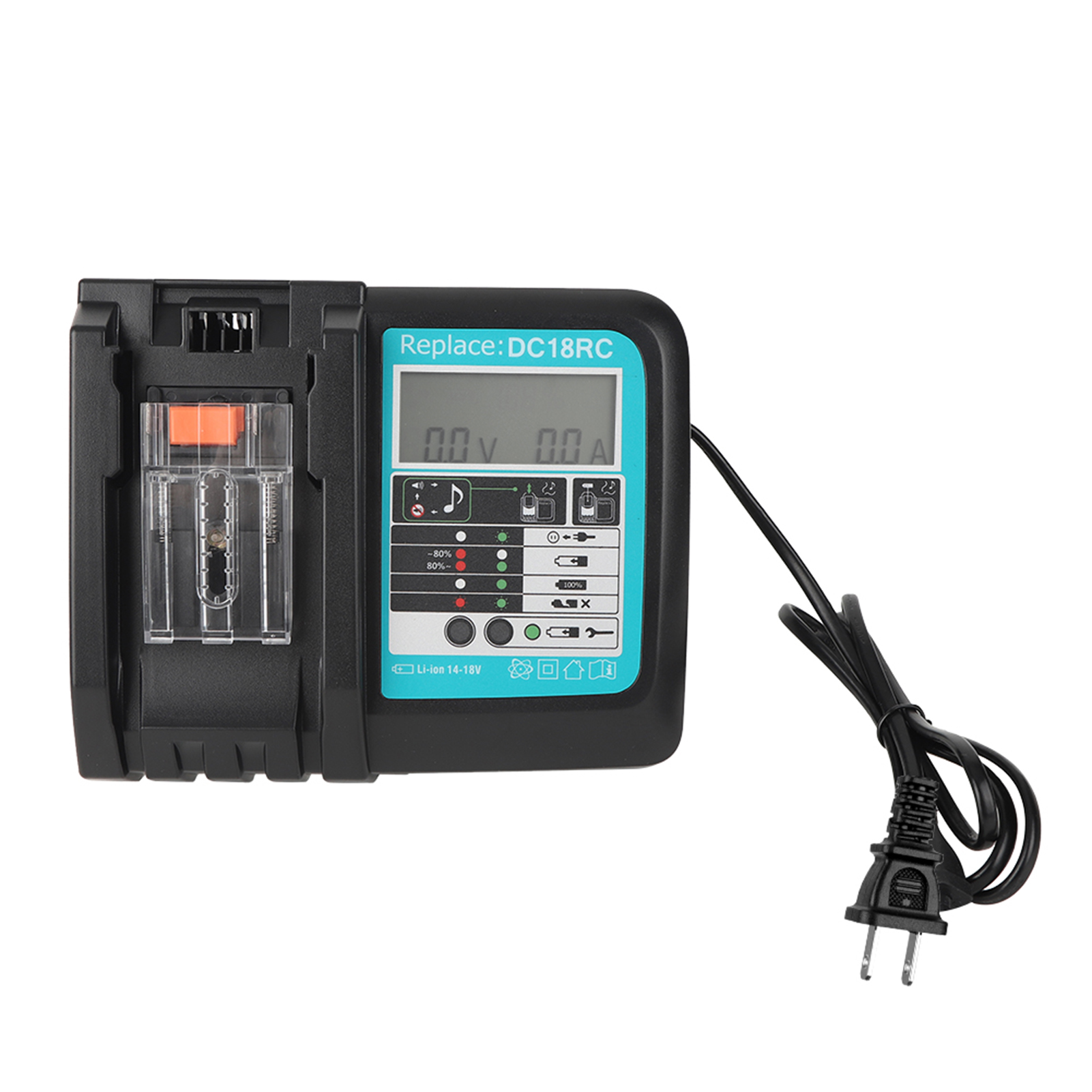 Dc18rc Bildschirmladegerät Für Makita 14,4-18v Li-ion Akkus Bl1815 Bl1415 Bl1460 (us-stecker 110-130v)
