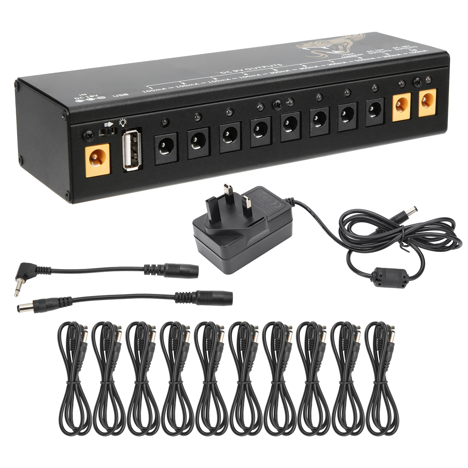 Netzteil Für Gitarreneffektpedale – Kurzschluss- Und Überstromschutz – 100–240 V – Uk-stecker