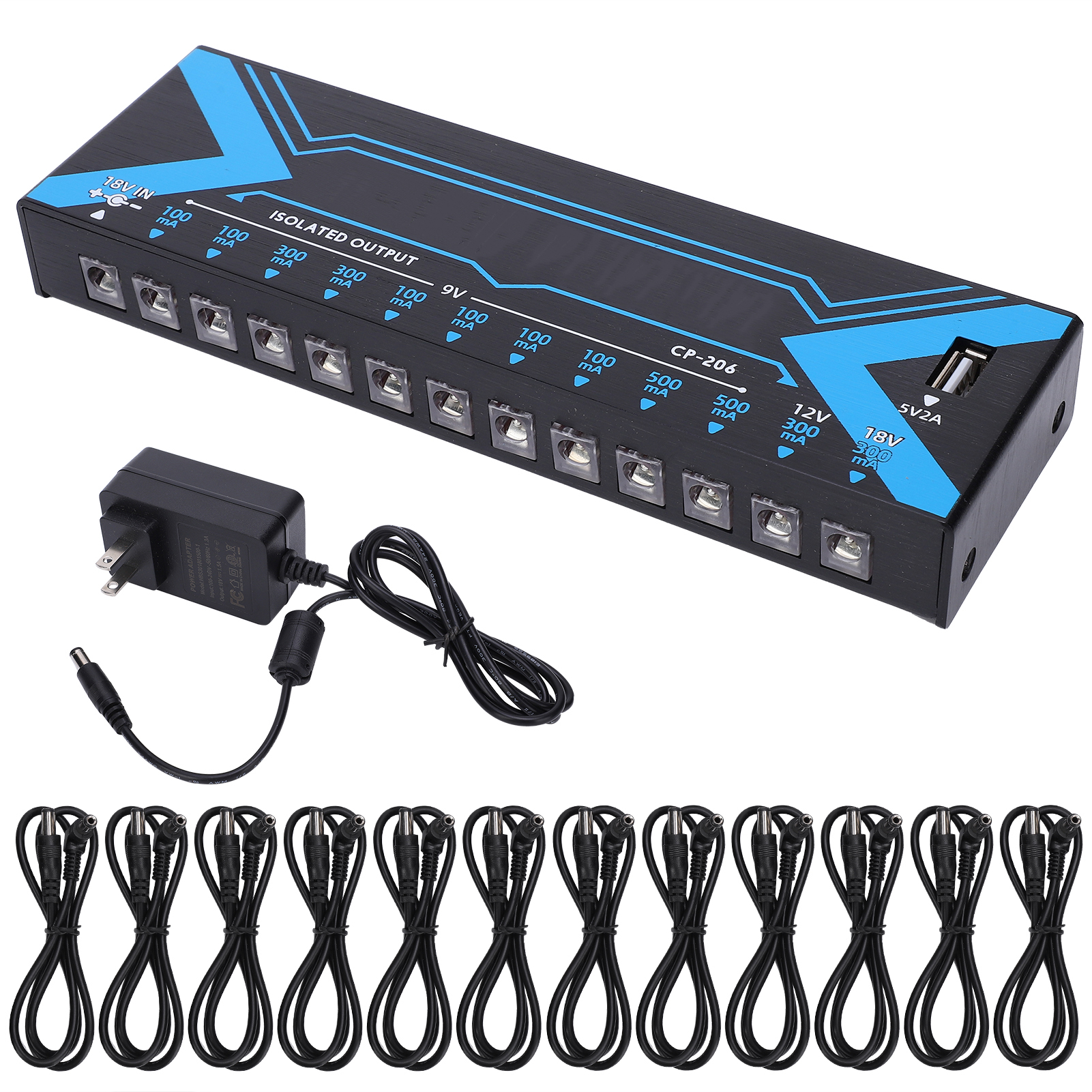 Gitarren-netzteil Mit 12 Ausgängen, Kurzschlussschutz, Effektpedal, 100-240 V (us-stecker)