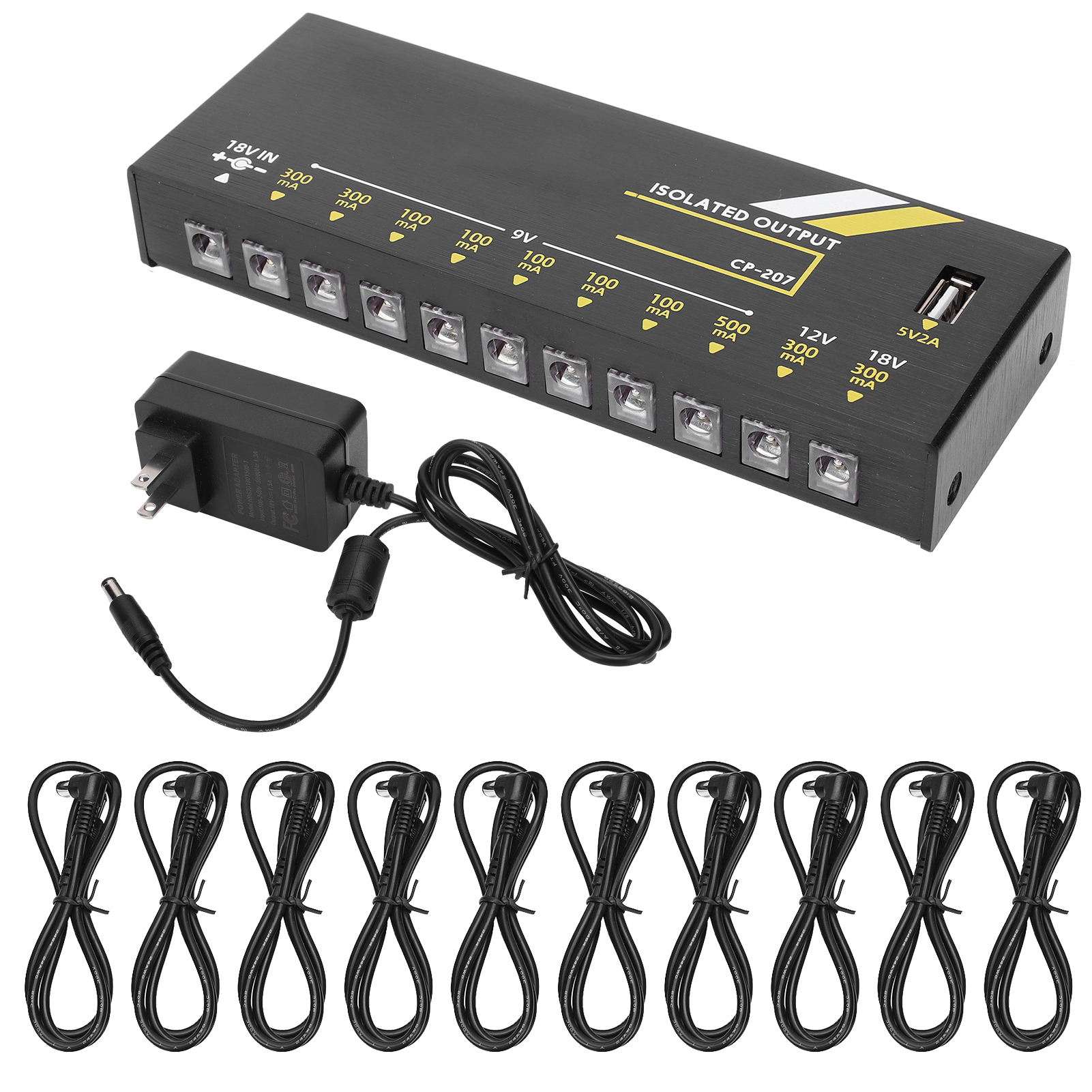 18-w-netzteil Für Gitarreneffektpedale, 10 Ausgänge, Metall, 100–240 V