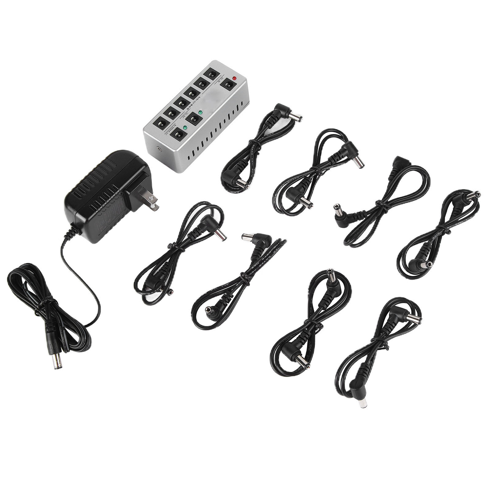 Isoliertes 8-ausgangs-netzteil Für Multifunktions-pedalboards – Us Cables 100–240 V