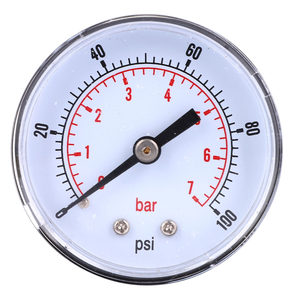 50-mm-manometer Mit 1/8-bspt-rückanschluss Für Luft, Wasser, Öl, Gas (0-100 Psi, 0-7 Bar)
