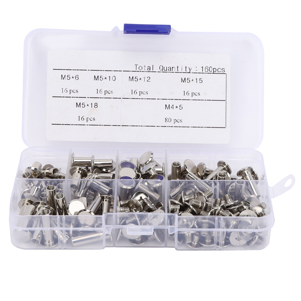 160-teiliges Set Mit Schrauben, Nägeln Und Flachkopfnieten Für Heimwerkerprojekte Und Fotoalben