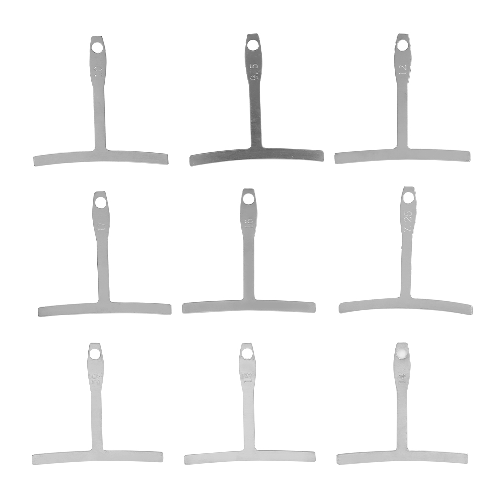 Universelles 9-teiliges Radiuslehren-set Für Gitarre Und Bass, Steg Und Griffbrett, 7,25'' Bis 20''