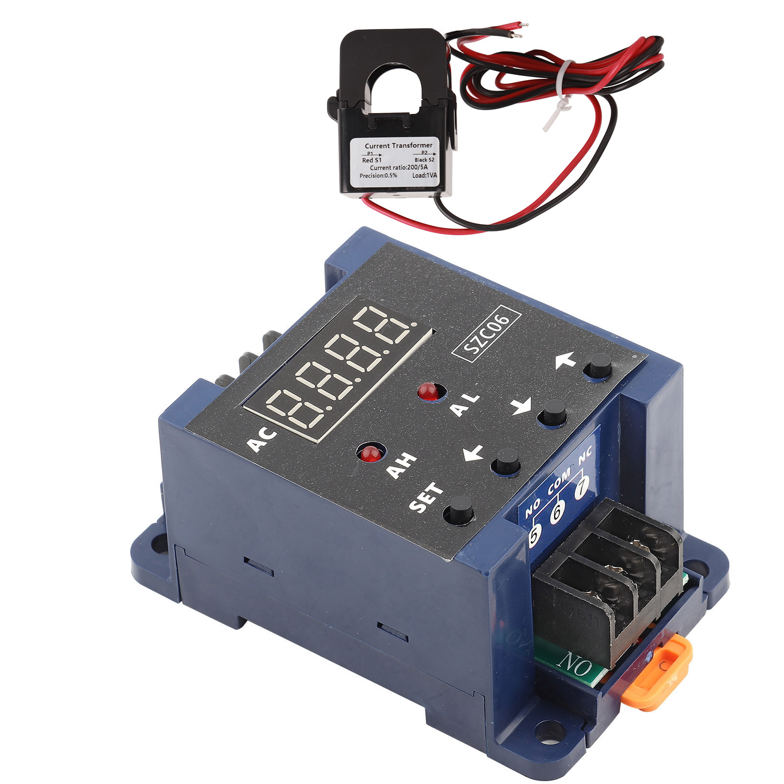 Digitales Wechselstrom-amperemeter Szc06 0,3–50 A Mit Alarm Und Relais, Einstellbarem Messbereich, 110–220 V Wechselstromerkennung