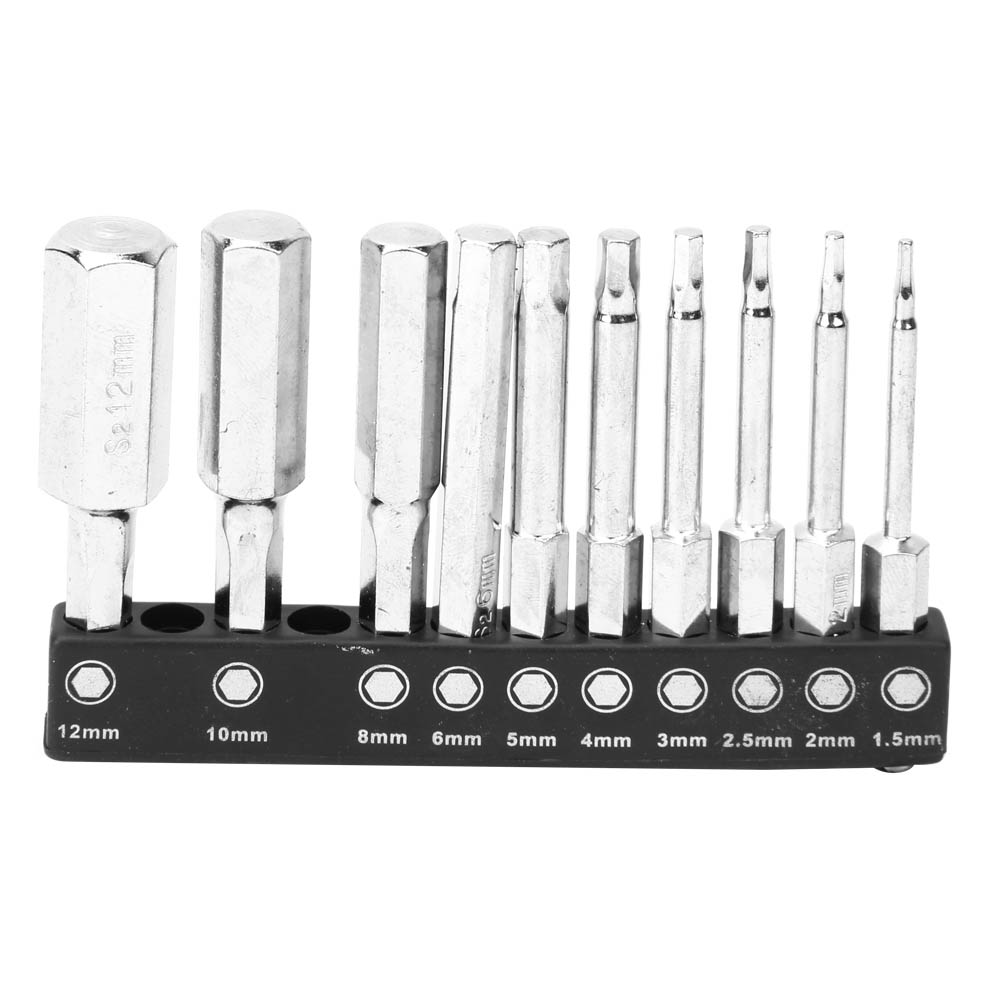 10 Magnetische Sechskant-schraubendreherbits 1,5–12 Mm, Länge 60 Mm