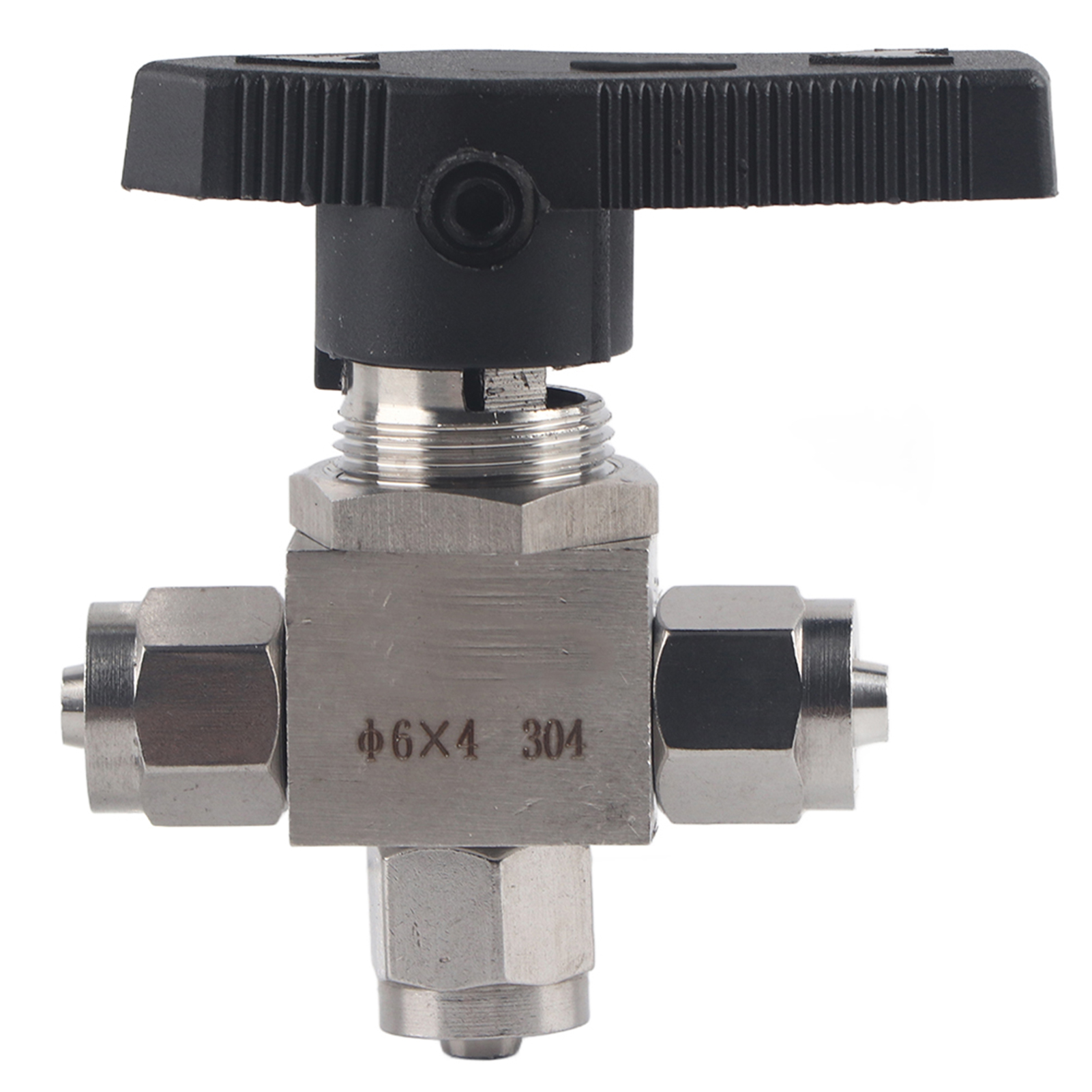 3-wege-kugelhahn Aus Edelstahl 304 Für 6 X 4 Mm Pu-wasser- Und Luftleitungen