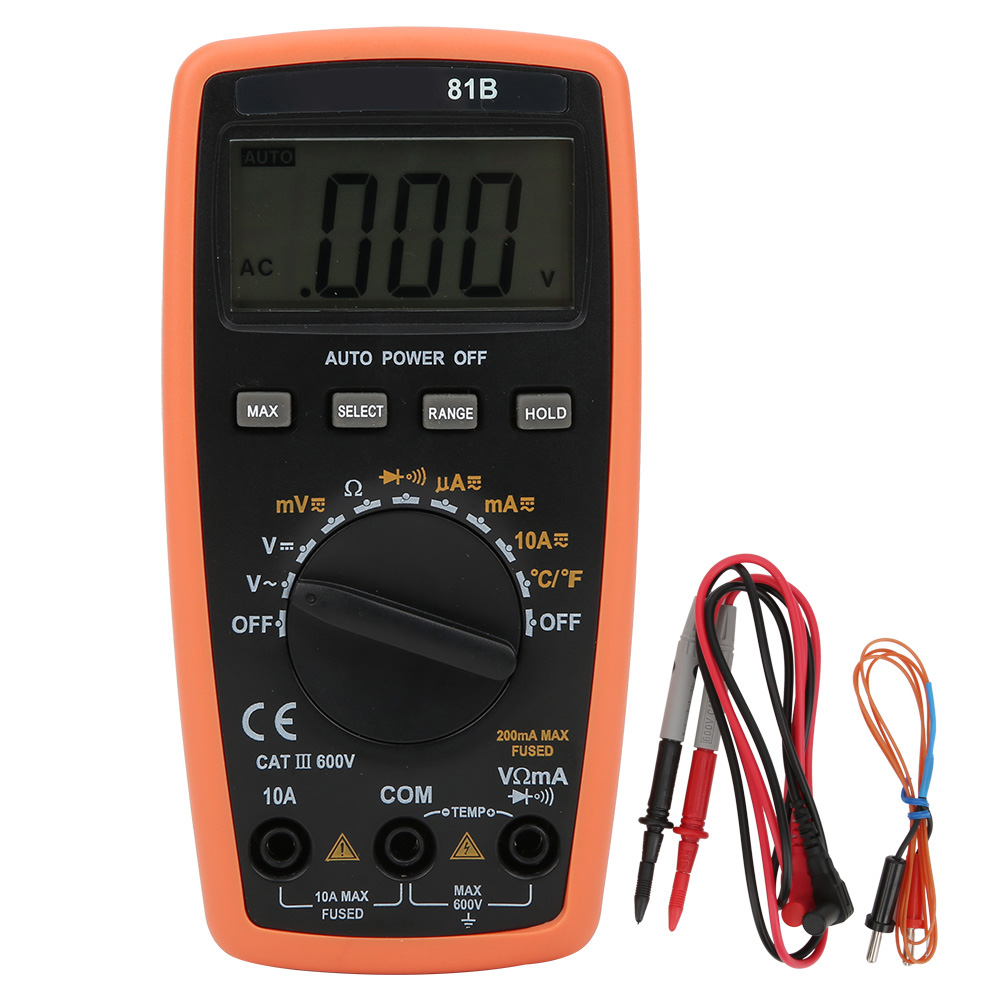 Digitales Lcd-multimeter Zur Messung Von Spannung, Stromstärke, Widerstand Und Temperatur (ac/dc) Mit Automatischer Bereichswahl