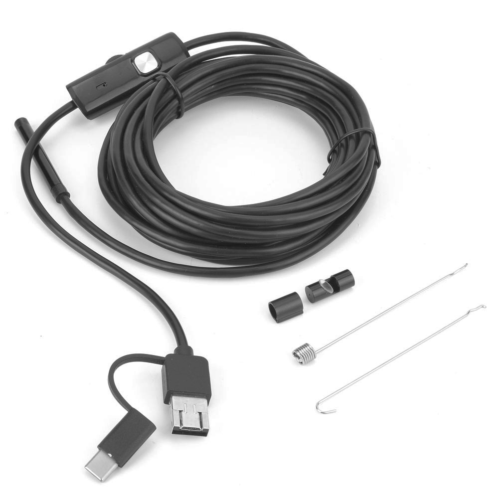 3-in-1 Usb-endoskop Mit 5,5-mm-inspektionskamera, 6 Leds, 5-m-kabel, Ip67 Wasserdicht Für Boroskopie
