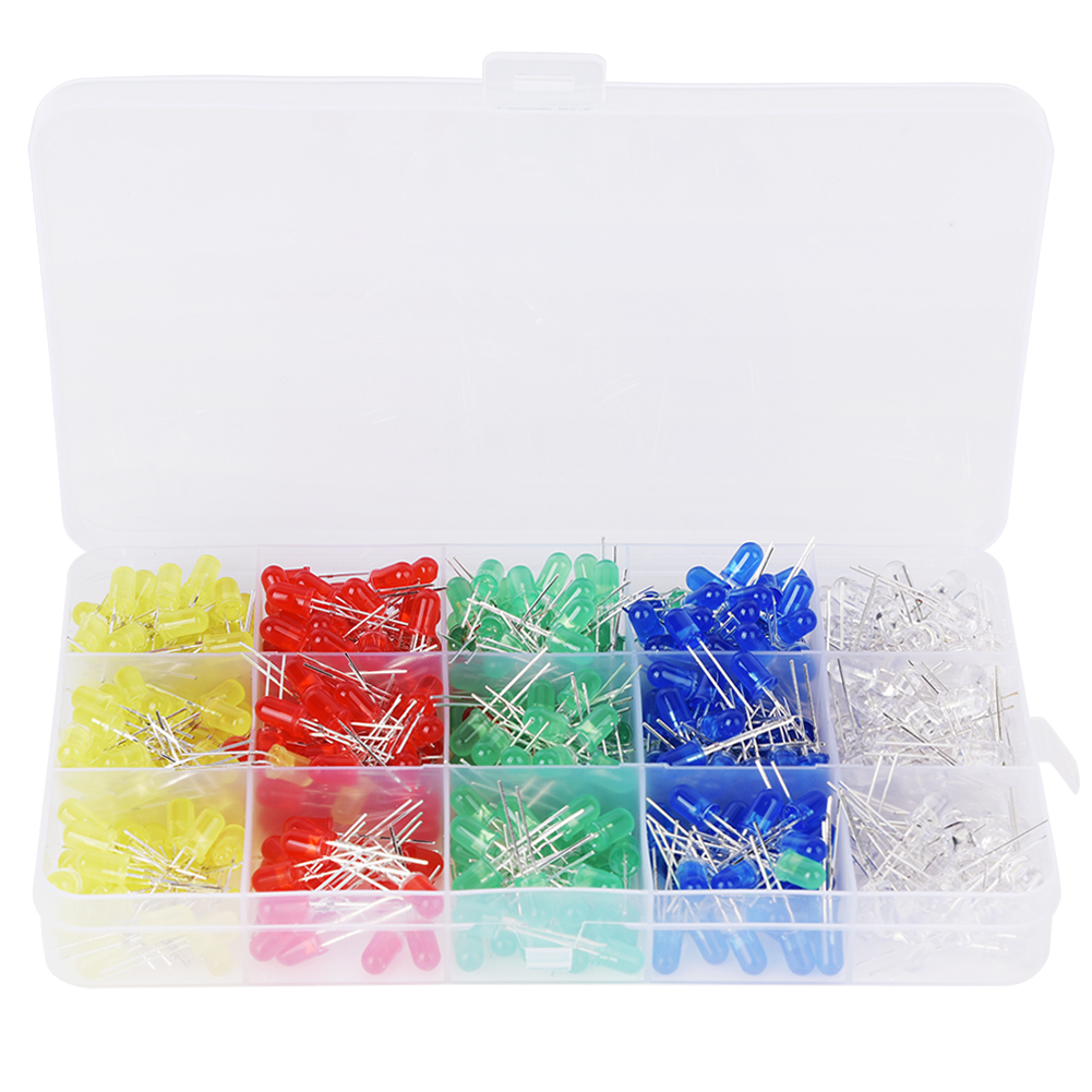 500 Leds (5 Mm) – Mehrfarben-set (5 Farben) Für Elektronische Schaltungen Und Diy-projekte