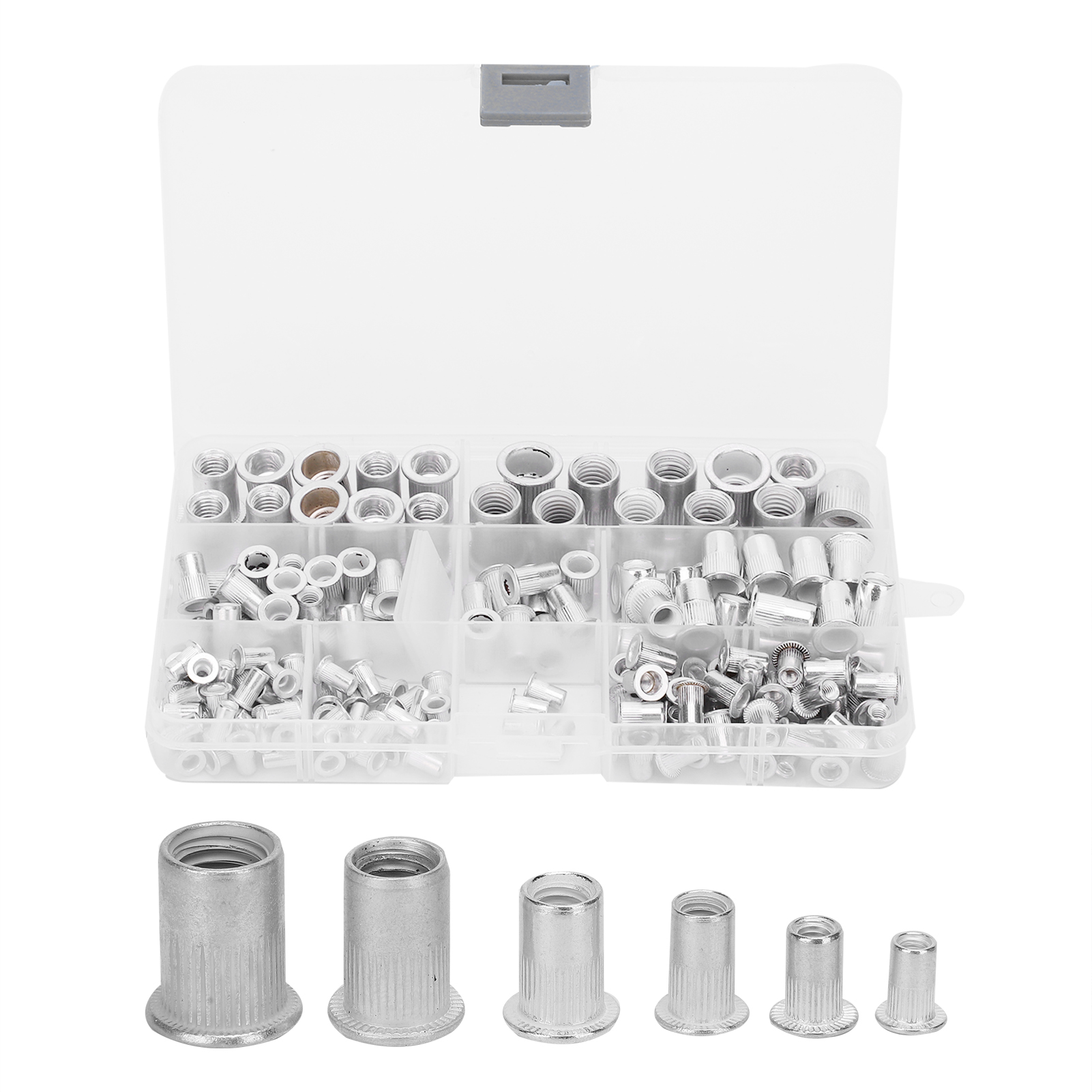 165 Stück / Zubehörbox Für Aluminium-nieteinsätze M3 M4 M5 M6 M8 M10 Für Blindmuttern