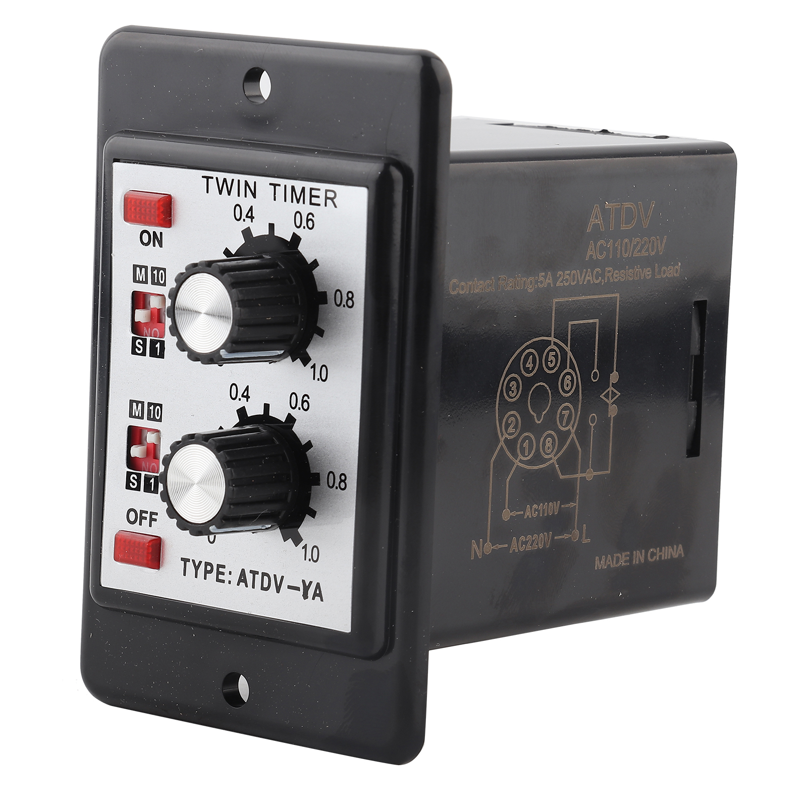 Atdvya Zeitschaltuhr Mit Bedienknopf, Ein-/ausschalter, 110 V/220 V, 50/60 Hz