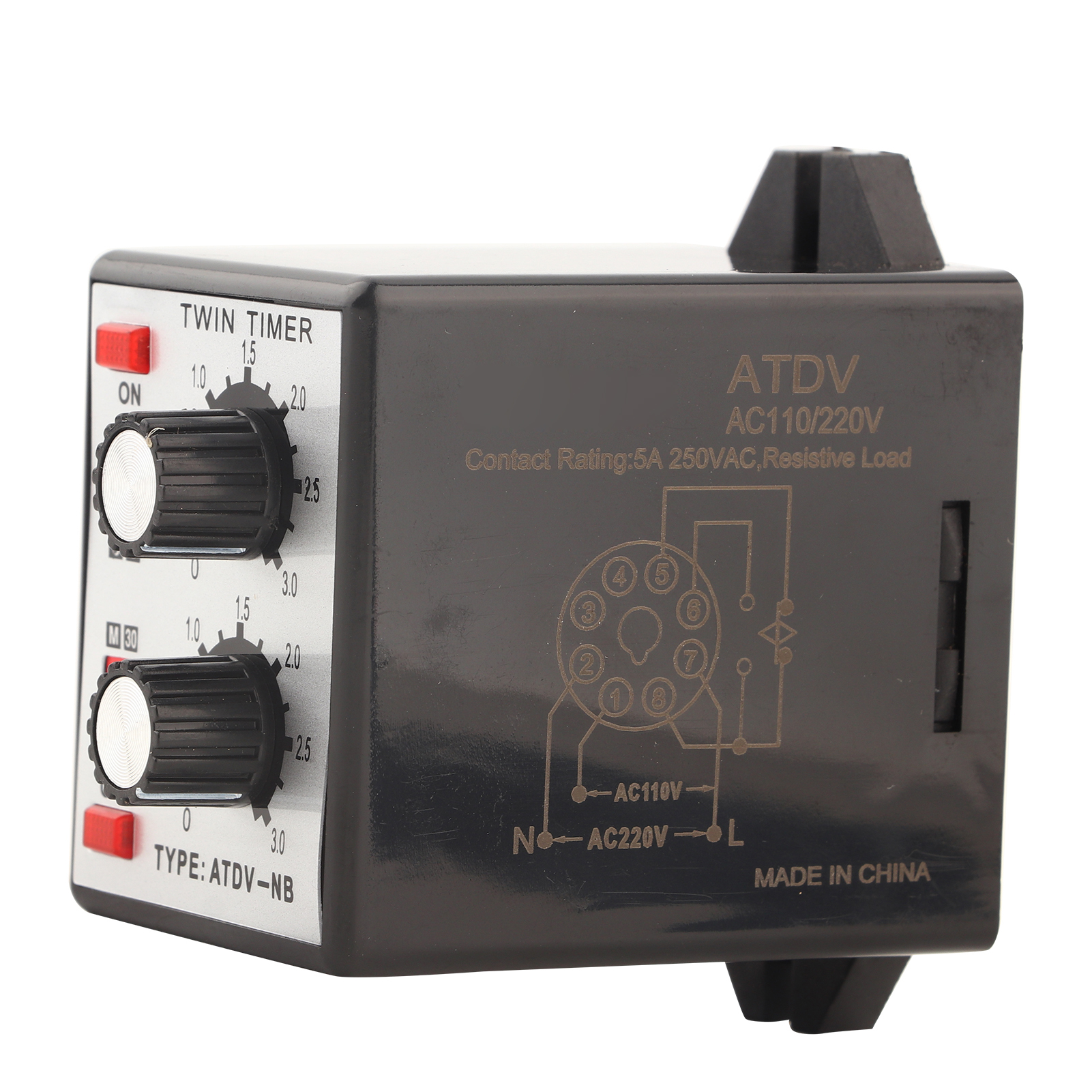 Atdvnb Drucktaster-zeitschalter, Mehrteiliges Zeitrelais 110 V/220 V Wechselstrom