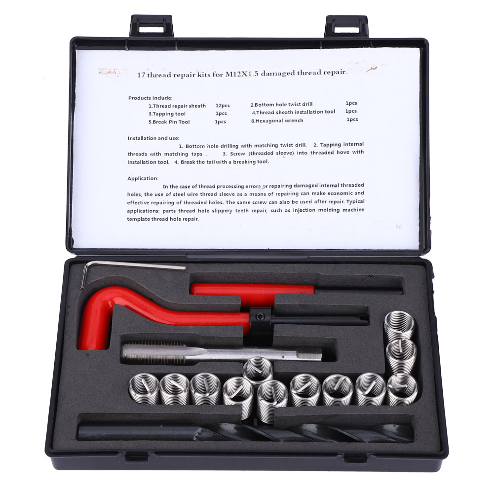 17-teiliges Reparaturset Für M12x1,5-gewindeeinsätze, Innengewinde, Diverses Zubehör