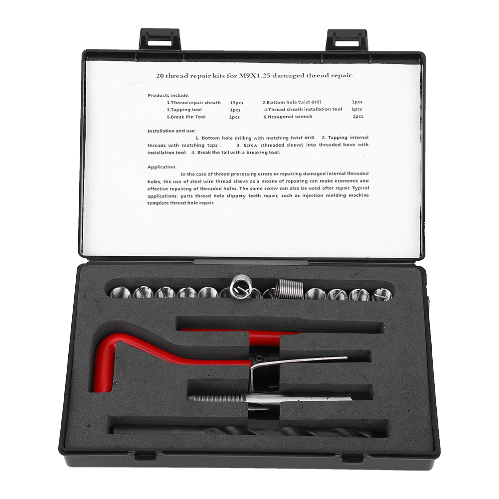 20 Stück M9x1,25 Gewindeeinsätze Für Die Reparatur Von Innengewinden, Zubehörset