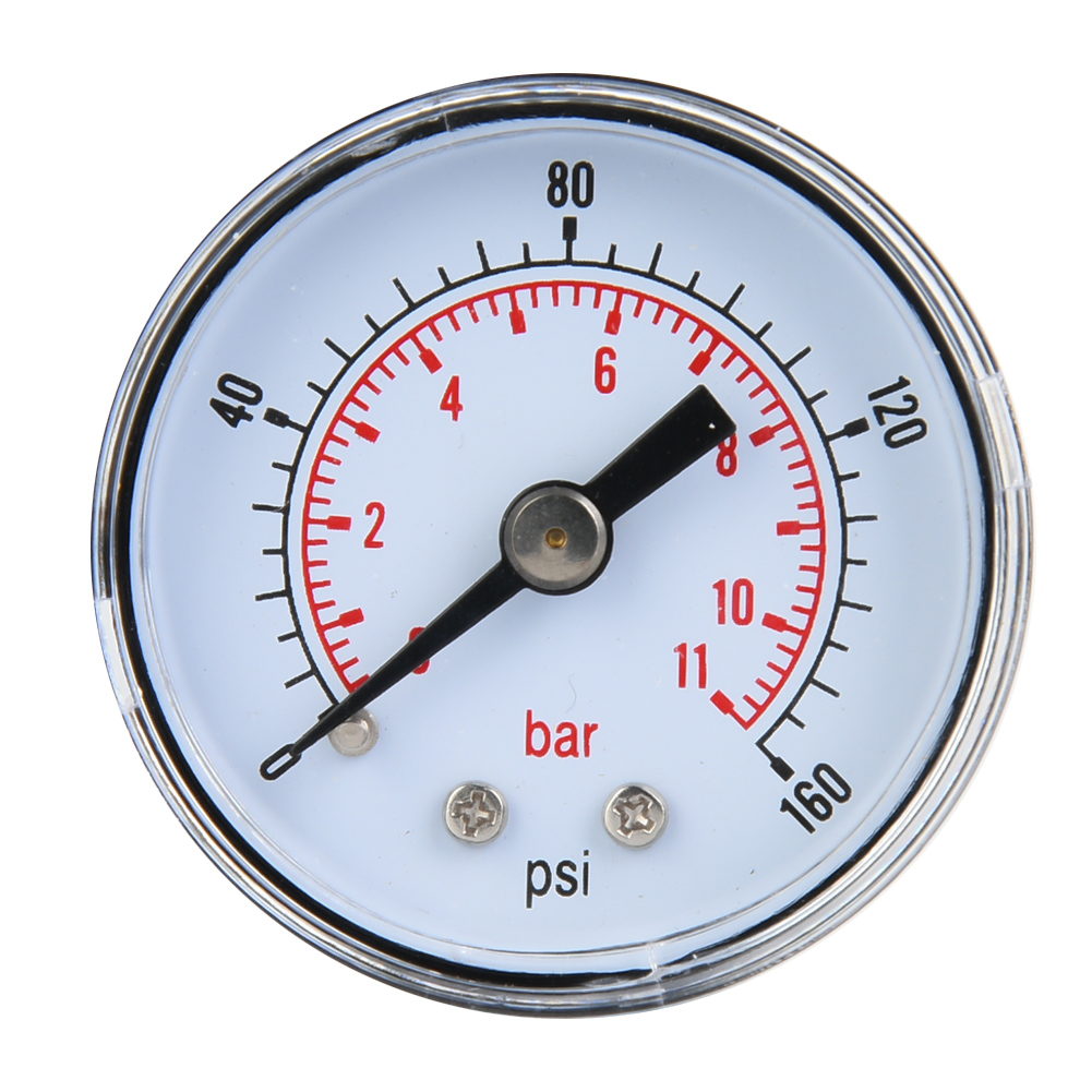 Mechanisches Manometer Für Luft, Öl Und Wasser, 1/8 Bspt-anschluss Hinten (0-11 Bar, 0-160 Psi)