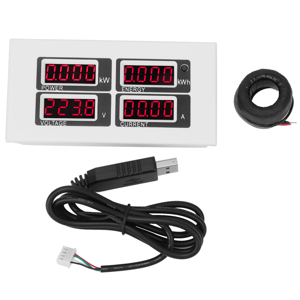 Multifunktionstester Wechselstrom-spannungs-leistungs-energie-led (pzem0-004 Mit Transformator Und Usb-adapter)