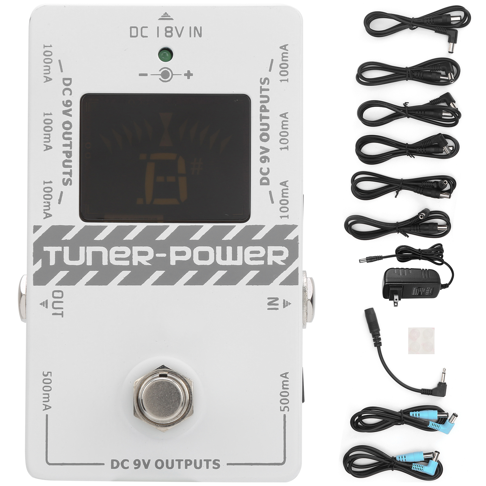 2-in-1 Gitarren-netzteil Mit Stimmfunktion Und 8 Isolierten Ausgängen – 100–240 V (us-standard)