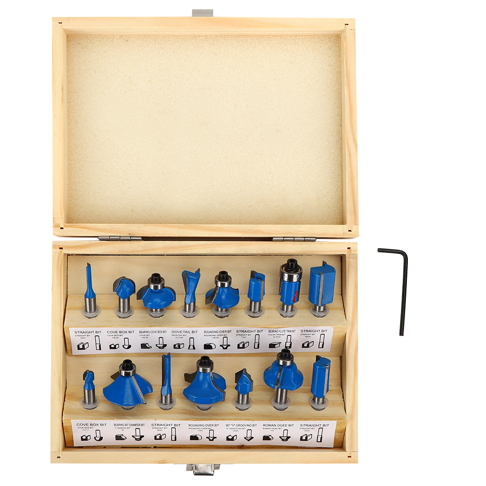 Set Mit 15 Fräsern Für Holz, Yg8 Hartmetallklingen, Holzbearbeitungszubehör