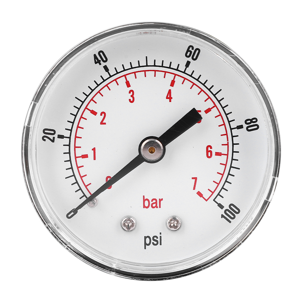 50-mm-manometer Mit 1/4-bspt-rückanschluss Für Luft, Wasser, Öl, Gas (0-100 Psi, 0-7 Bar)