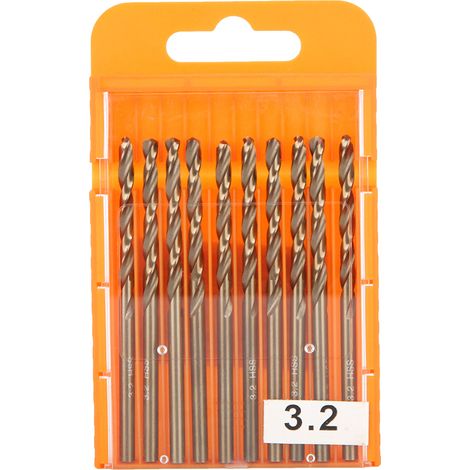 20 Hss-bohrer Für Metall, Edelstahl Und Stahl – 20er-packung – Durchmesser 3,2 Mm