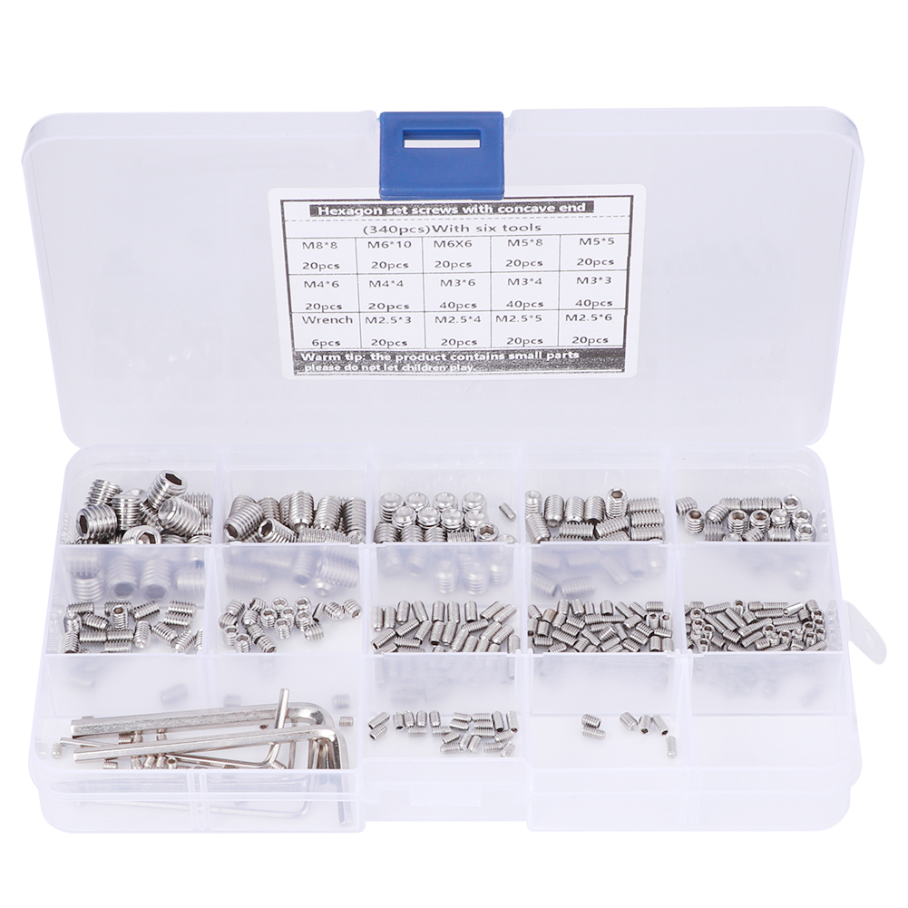 340-teiliges Set Aus Schrauben, Sechskantbits, Adaptern Und Anzugsschlüsseln Aus Edelstahl 304 Für Mechanische Teile